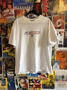 Reebok White Broncos Logo Short Sleeve Tee